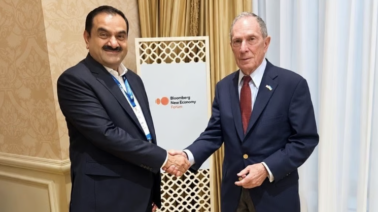 Michael Bloomberg meets Gautam Adani