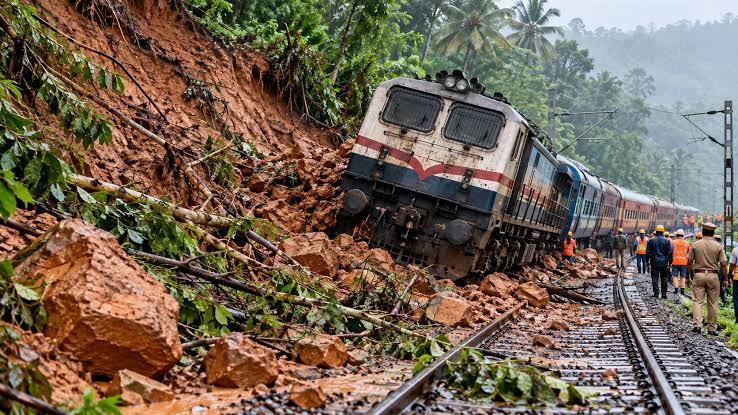 Train services restored after landslide