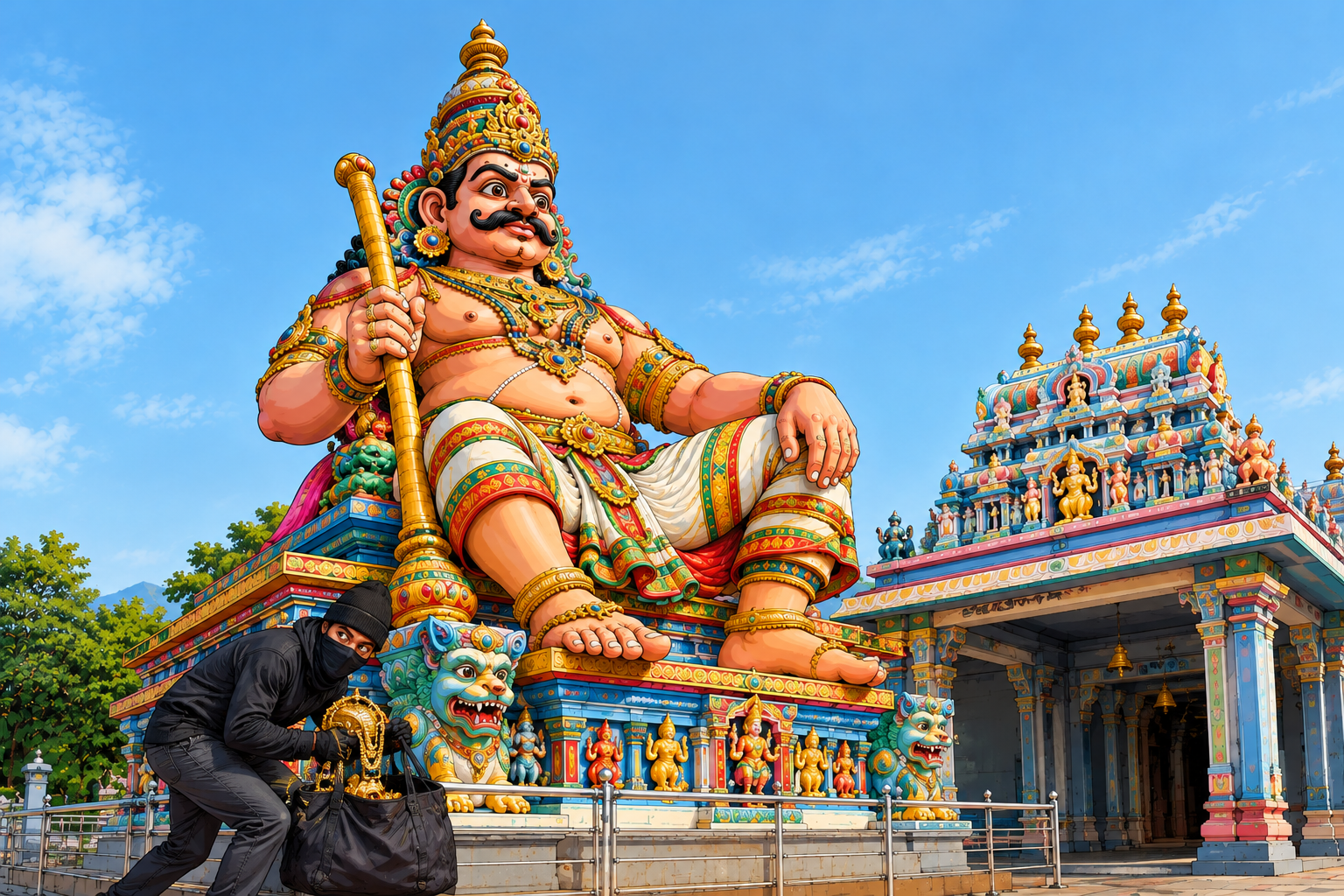 Thieves strike at temple