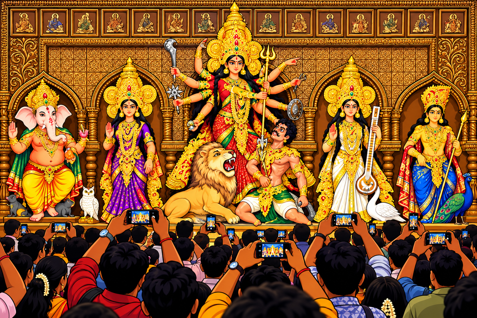 Dandiya dance on Durga Puja in Tiruppur