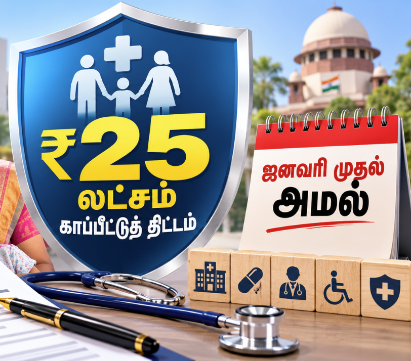ரூ.25 லட்சம் காப்பீட்டுத் திட்டம் - ஜனவரி முதல் அமல்