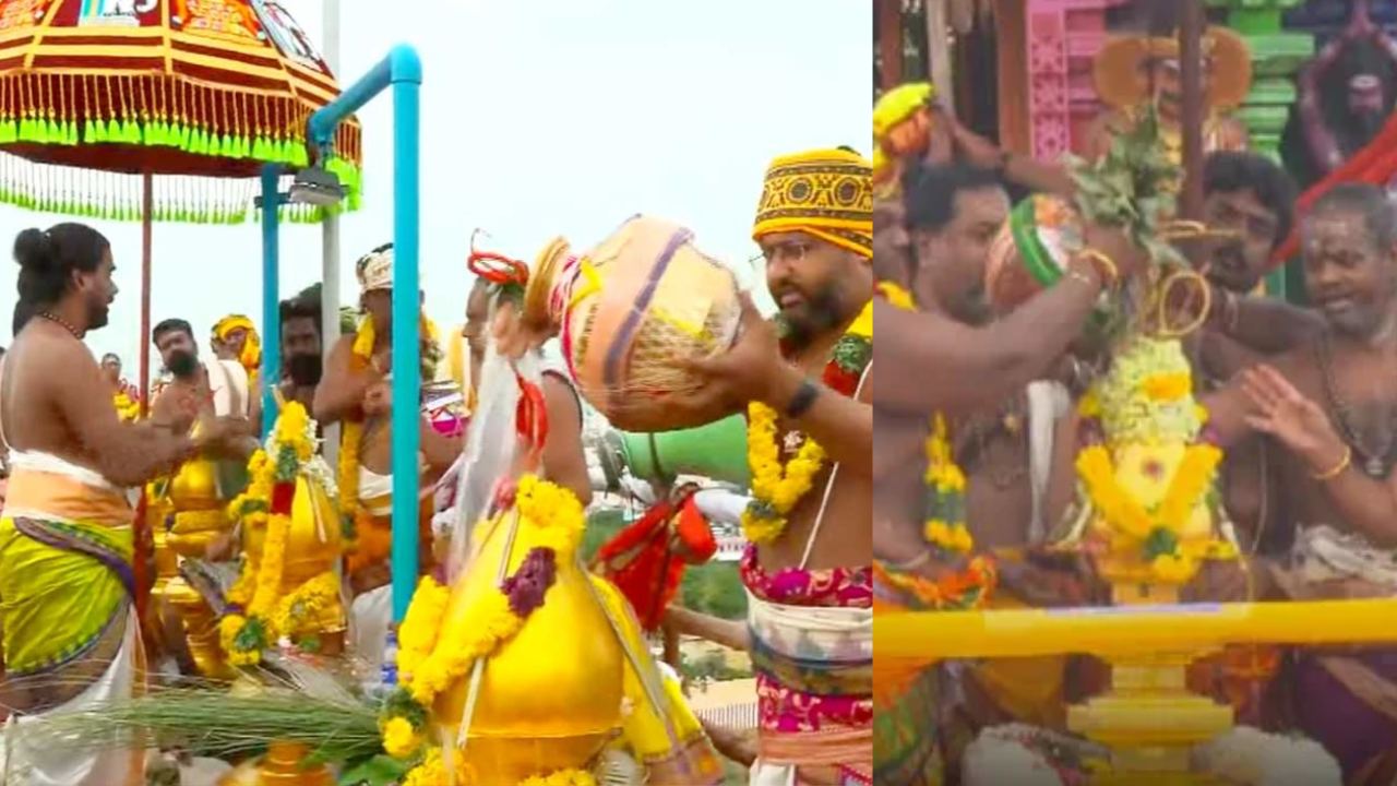 அருள் பொங்கிய தருணம்.. கண்கொள்ளா காட்சியுடன் மீனாட்சி கோவில் குடமுழுக்கு விழா!