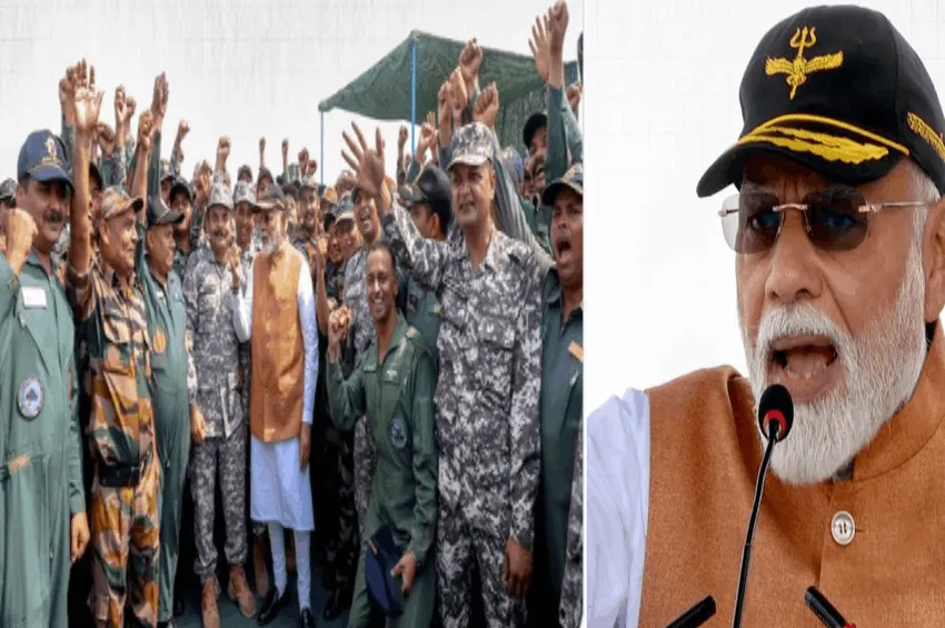 S-400 முன்பு பிரதமர் மோடி உரை.. விமானப்படை வீரர்களுக்கு பாராட்டு! S-400 முன்பு பிரதமர் மோடி உரை.. விமானப்படை வீரர்களுக்கு பாராட்டு!