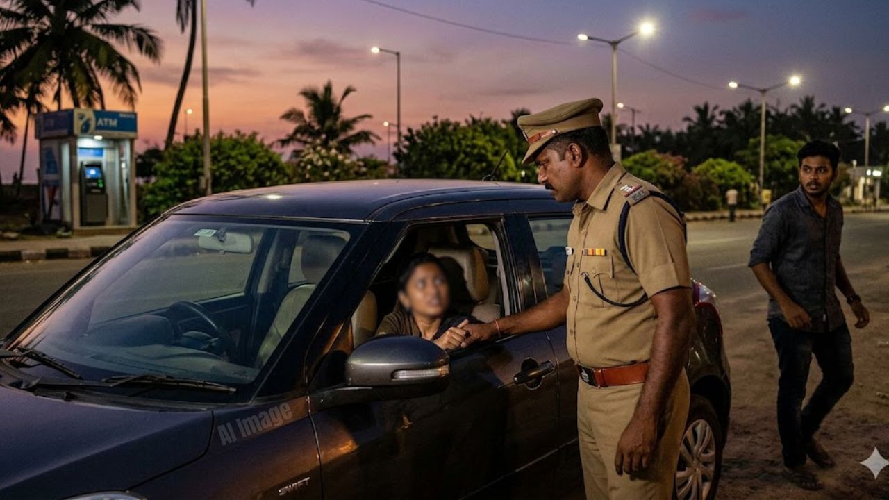 ஆண் நண்பருடன் காரில் இருந்த பெண்ணுக்குப் பாலியல் தொல்லை: காவலர் அதிரடி கைது!