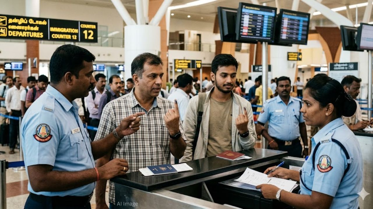 தமிழக சட்டப்பேரவை தேர்தலில் சட்டவிரோதமாக வாக்களிப்பு: விமான நிலையத்தில் இருவர் கைது!