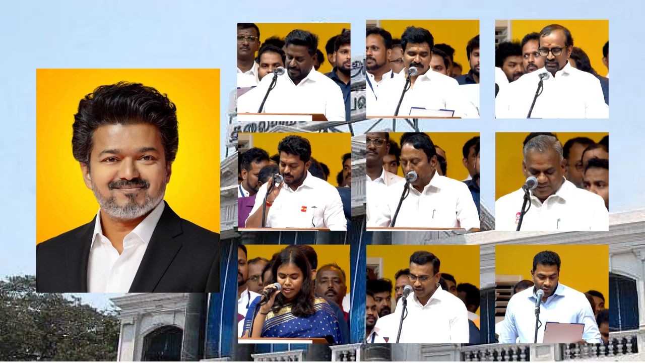 முதல்வர் விஜய் உள்பட 9 அமைச்சர்களுக்கான துறைகள் ஒதுக்கீடு!