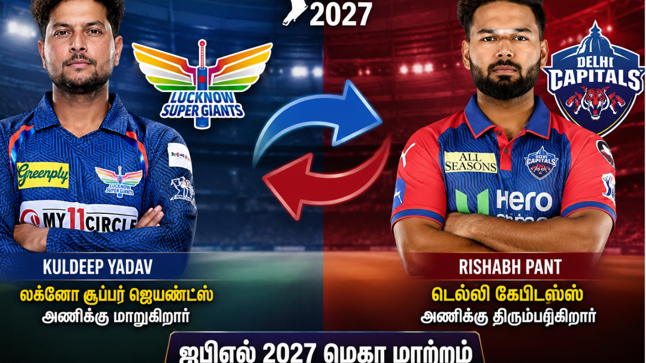 ஐபிஎல் 2027 அப்டேட் , மீண்டும் டெல்லி அணியில் ரிஷப் பண்ட்: லக்னோ ஜெயண்ட்ஸ்க்கு செல்லும் குல்தீப் யாதவ்! 