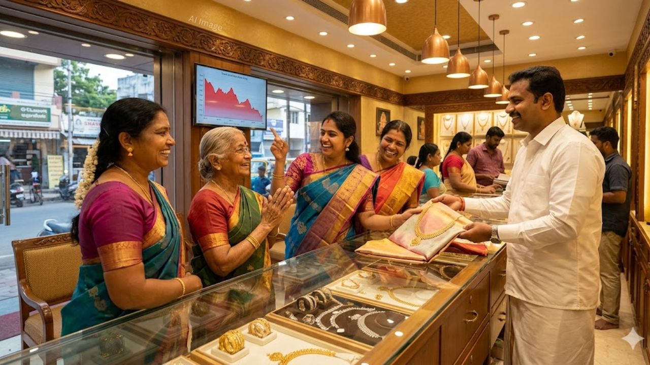 நகை பிரியர்கள் ஹேப்பி நியூஸ்.. வாரத்தின் முதல் நாளே குறைந்த தங்கம் விலை!