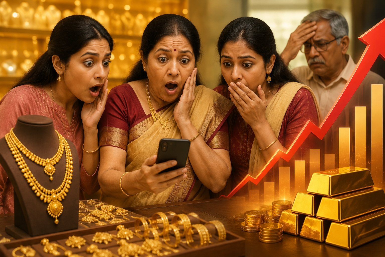 இல்லத்தரசிகளுக்கு ஷாக்! தங்கம் விலை திடீர் எகிறல்! 