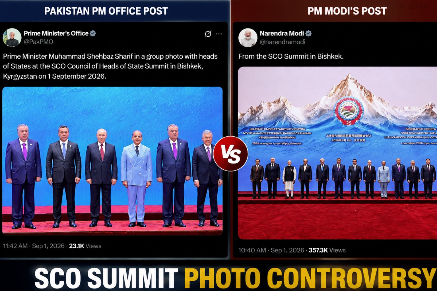 SCO SUMMIT: SCO மாநாடு புகைப்பட சர்ச்சை! மோடி வெளியிட்ட அசல் புகைப்படம் வைரல்!