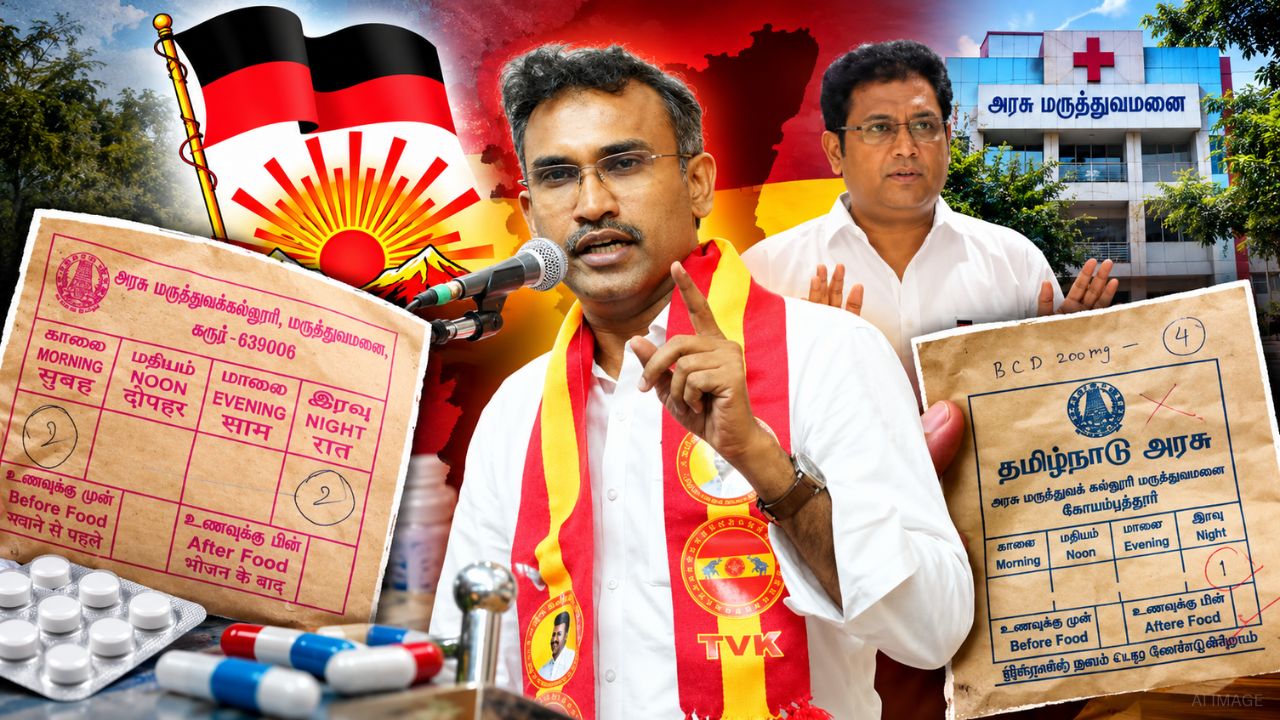 “அப்போ ஏன் மௌனம்?” மாத்திரை கவர் விவகாரத்தில் திமுகவை கேள்வி கேட்ட அமைச்சர்! “அப்போ ஏன் மௌனம்?” மாத்திரை கவர் விவகாரத்தில் திமுகவை கேள்வி கேட்ட அமைச்சர்!