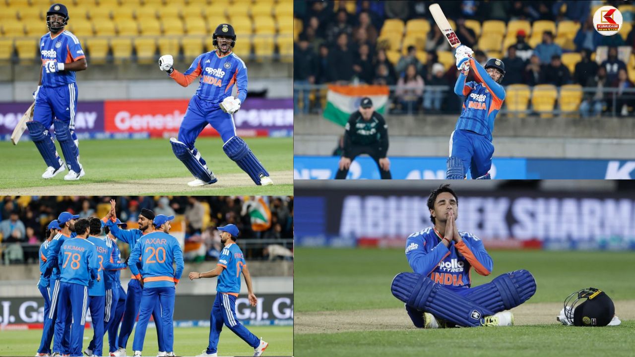 IND vs NZ : அடி பொளந்துட்டாப்ல அபிஷேக் ! 35 பந்துகளில் சதம்! 3-வது டி20யை முடித்துவைத்த அதிரடி நாயகன்!