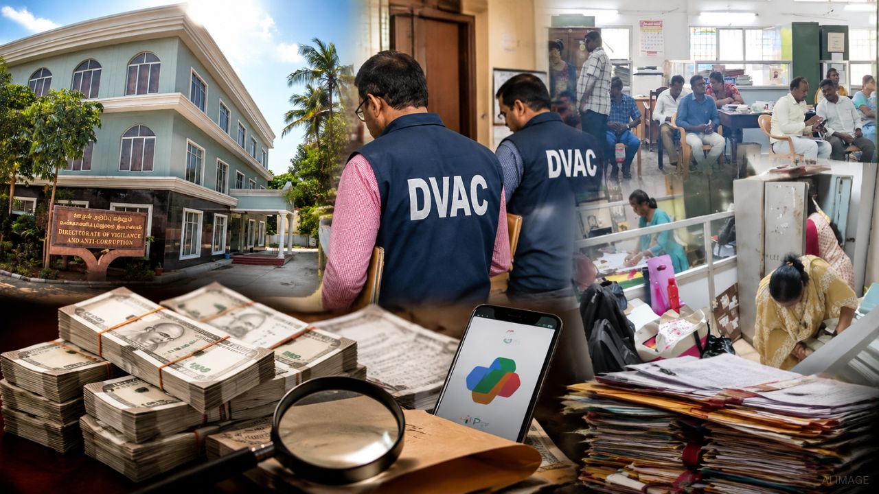 அரசு அலுவலகங்களில் DVAC திடீர் சோதனை! அதிரடியாய் வெளியான லிஸ்ட் !