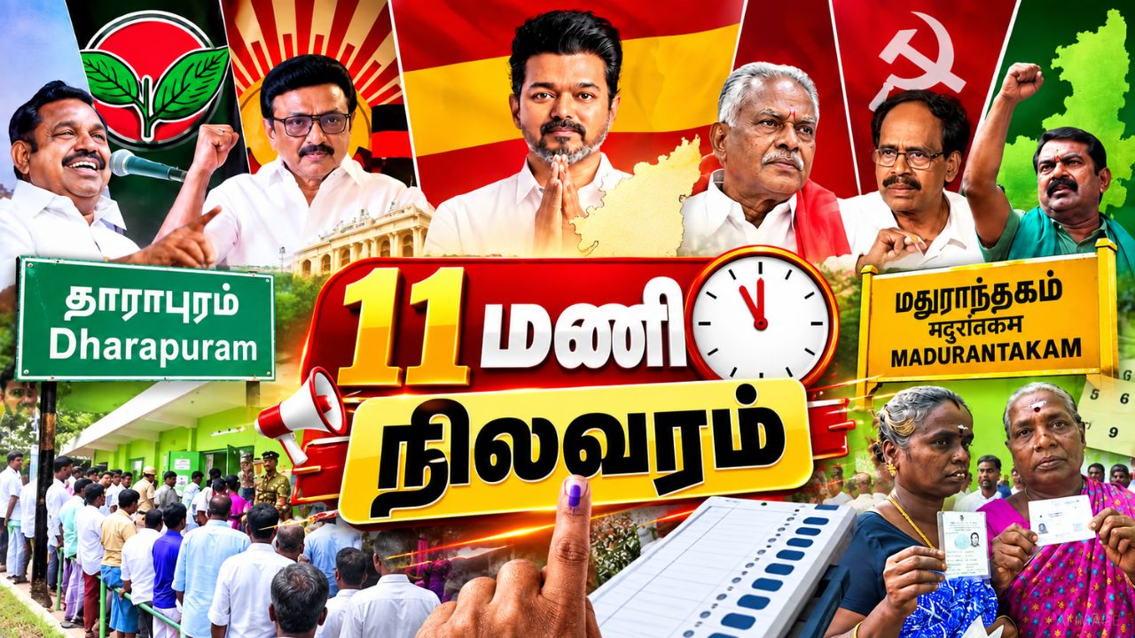 இடைத்தேர்தலில் விறுவிறு வாக்குப்பதிவு ! மதுராந்தகம், தாராபுரத்தில் எவ்வளவு வாக்குப்பதிவு ?