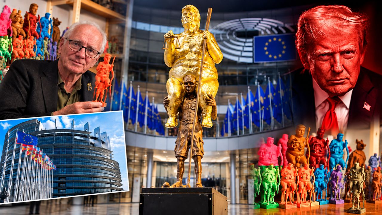THE ORANGE PLAUGE : பிரான்ஸில் தங்க நிர்வாண ட்ரம்ப் ! சர்ச்சையை கிளப்பும் சிலை வாசகம் !
