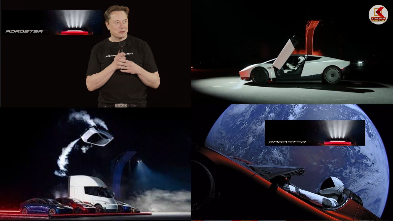 என்னங்க கார் பறக்குது... எலான் மஸ்க் அறிமுகப்படுத்திய டெஸ்லாவின் ROADSTER !